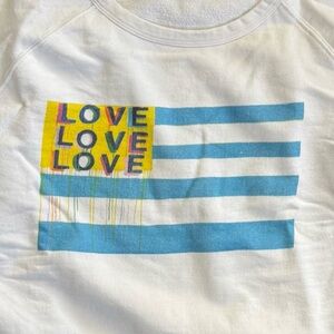 Keri Rosenthal White Love Flag SweatShirt